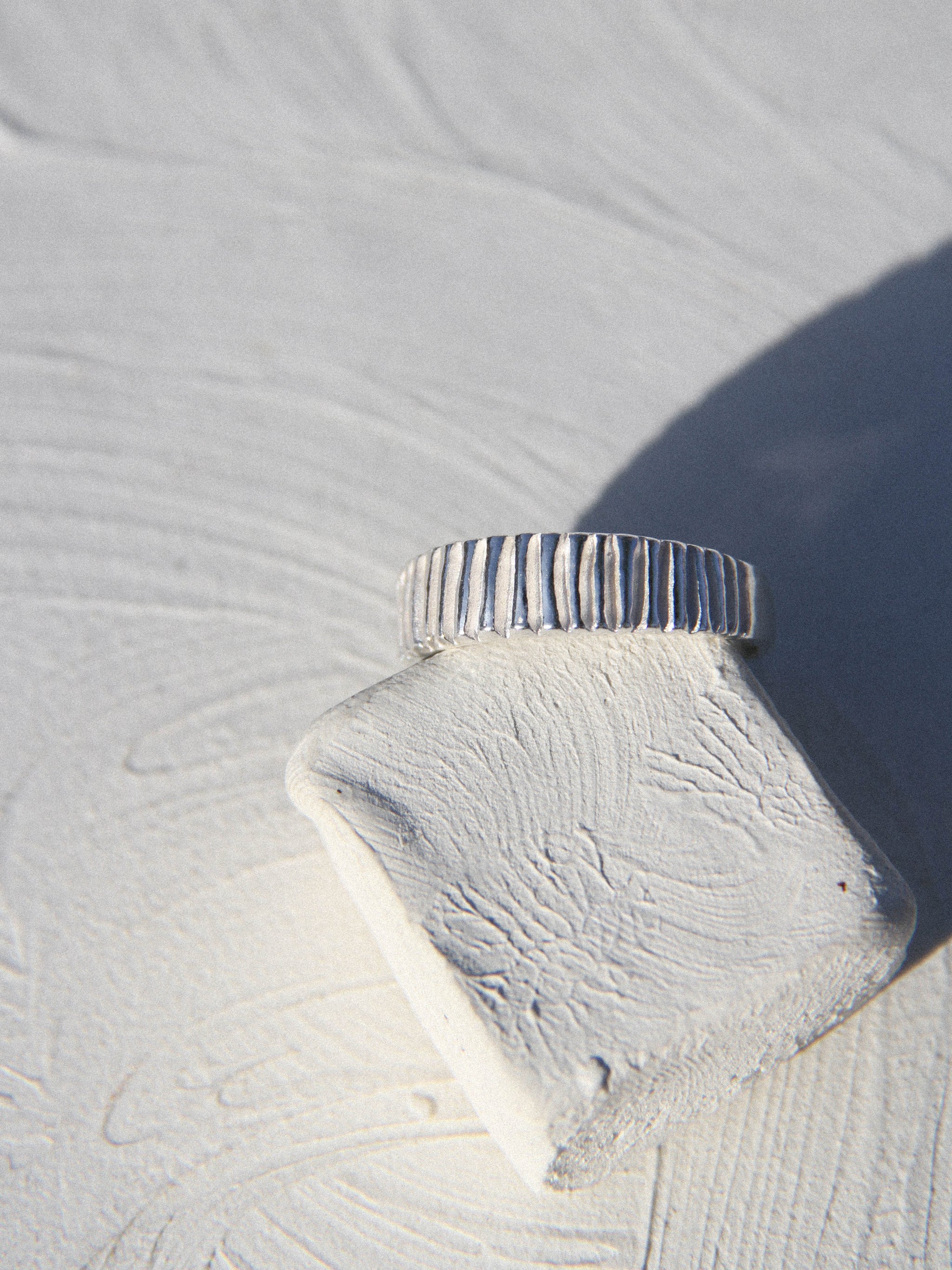 Ring Silver Band Tiny Gold Beads Large - Amy Tamblyn main image 1