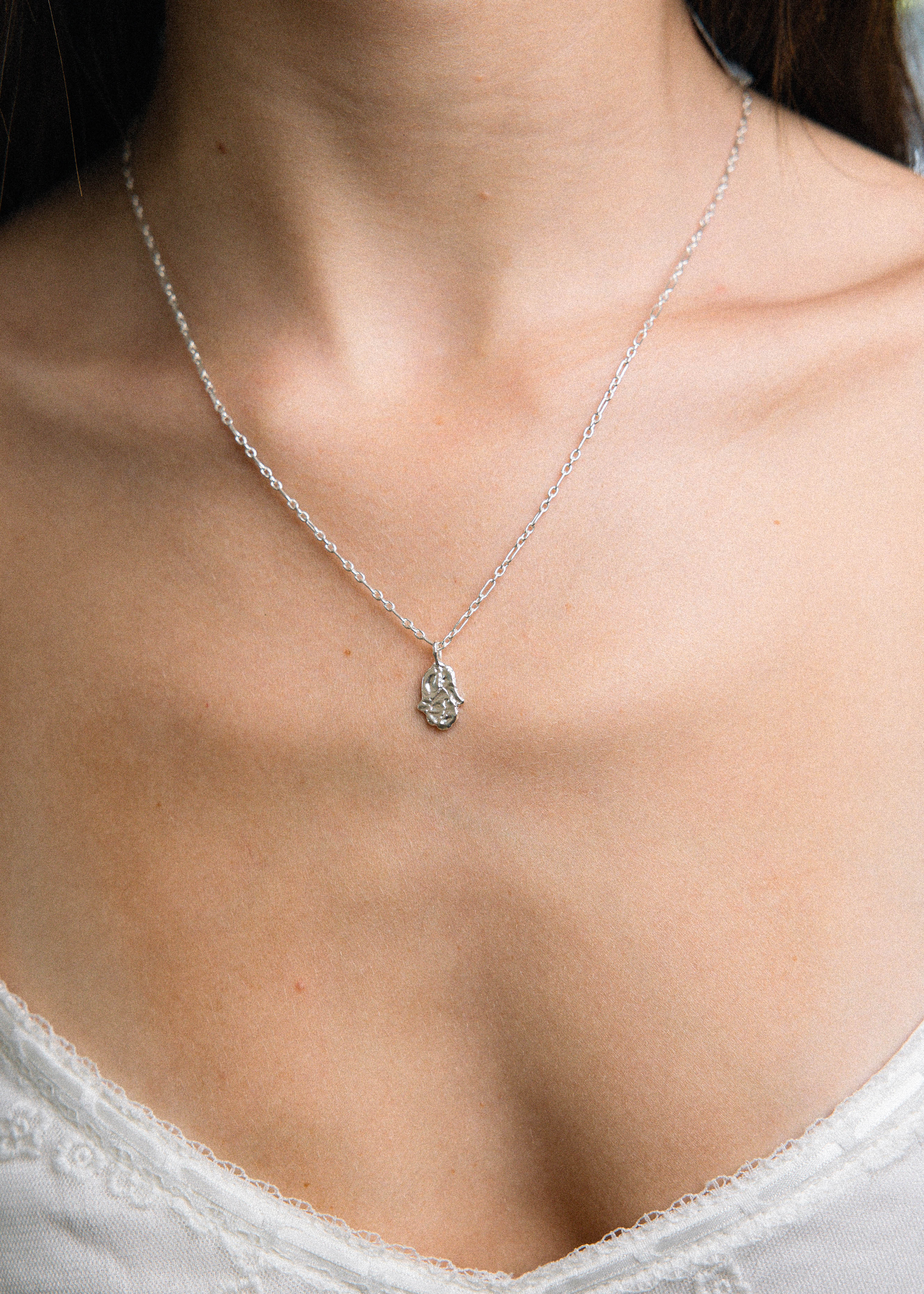 Hamsa Necklace Silver