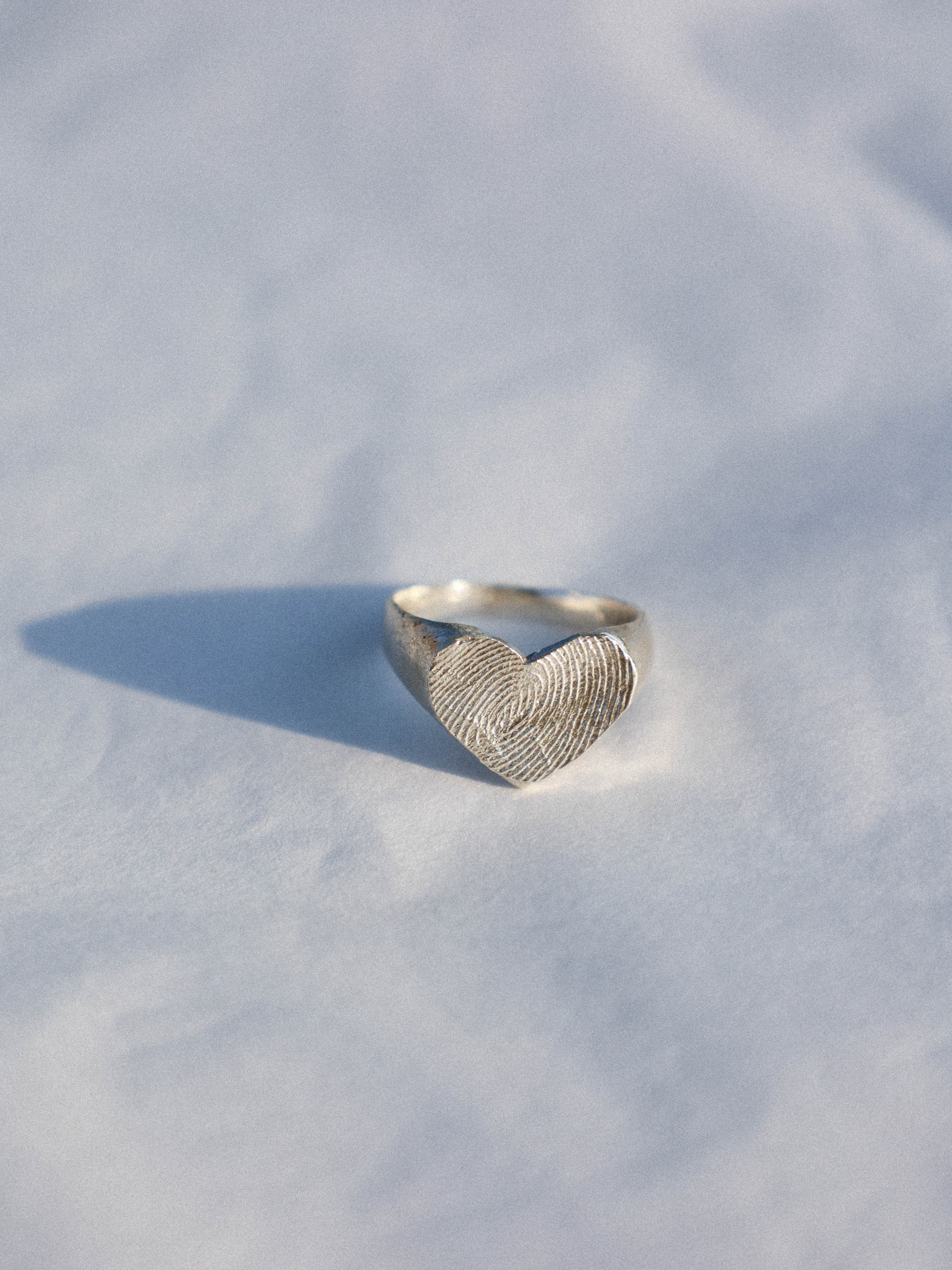 Fingerprint Heart Ring 14K Gold