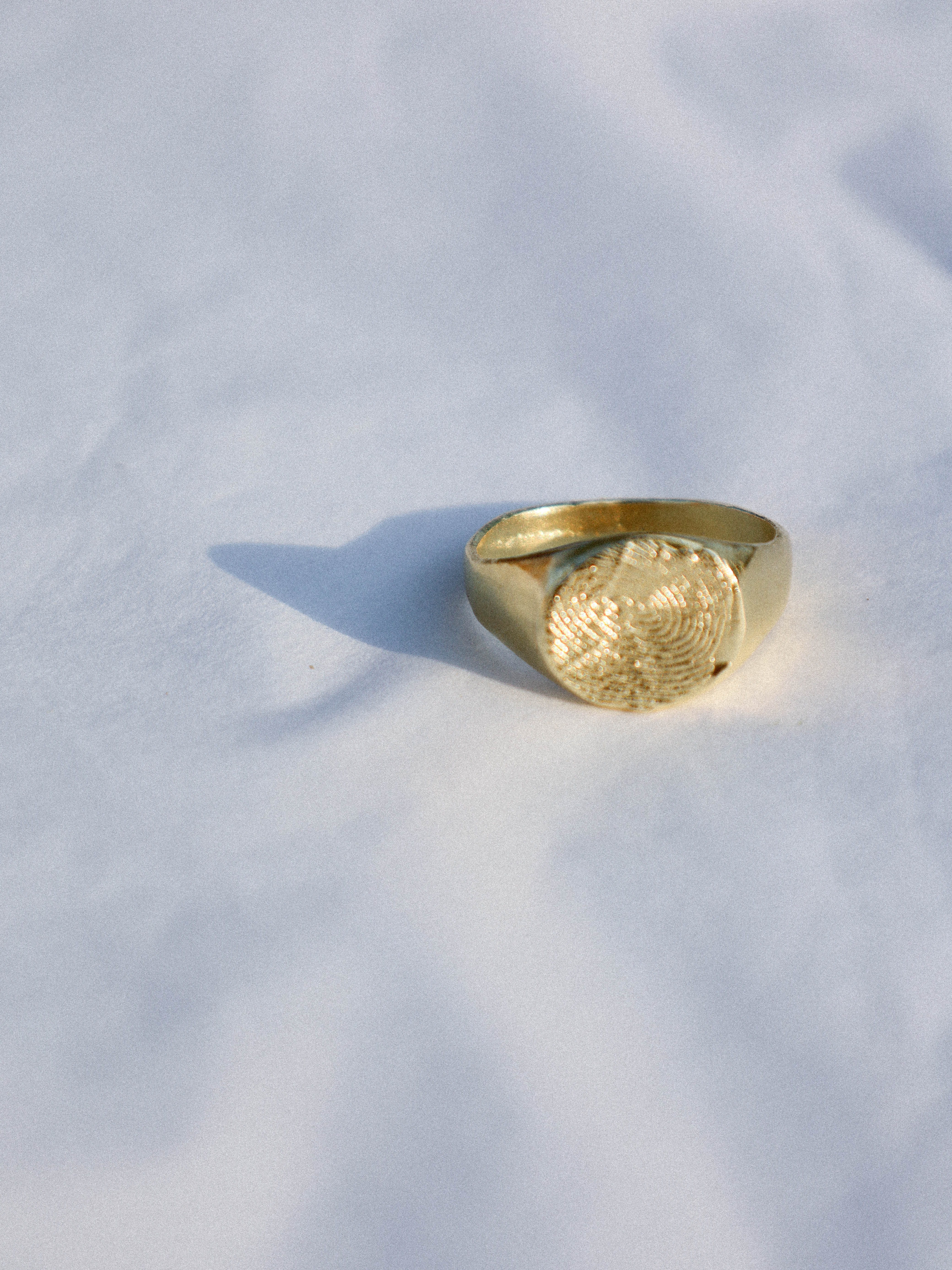 Fingerprint Signet Ring Silver