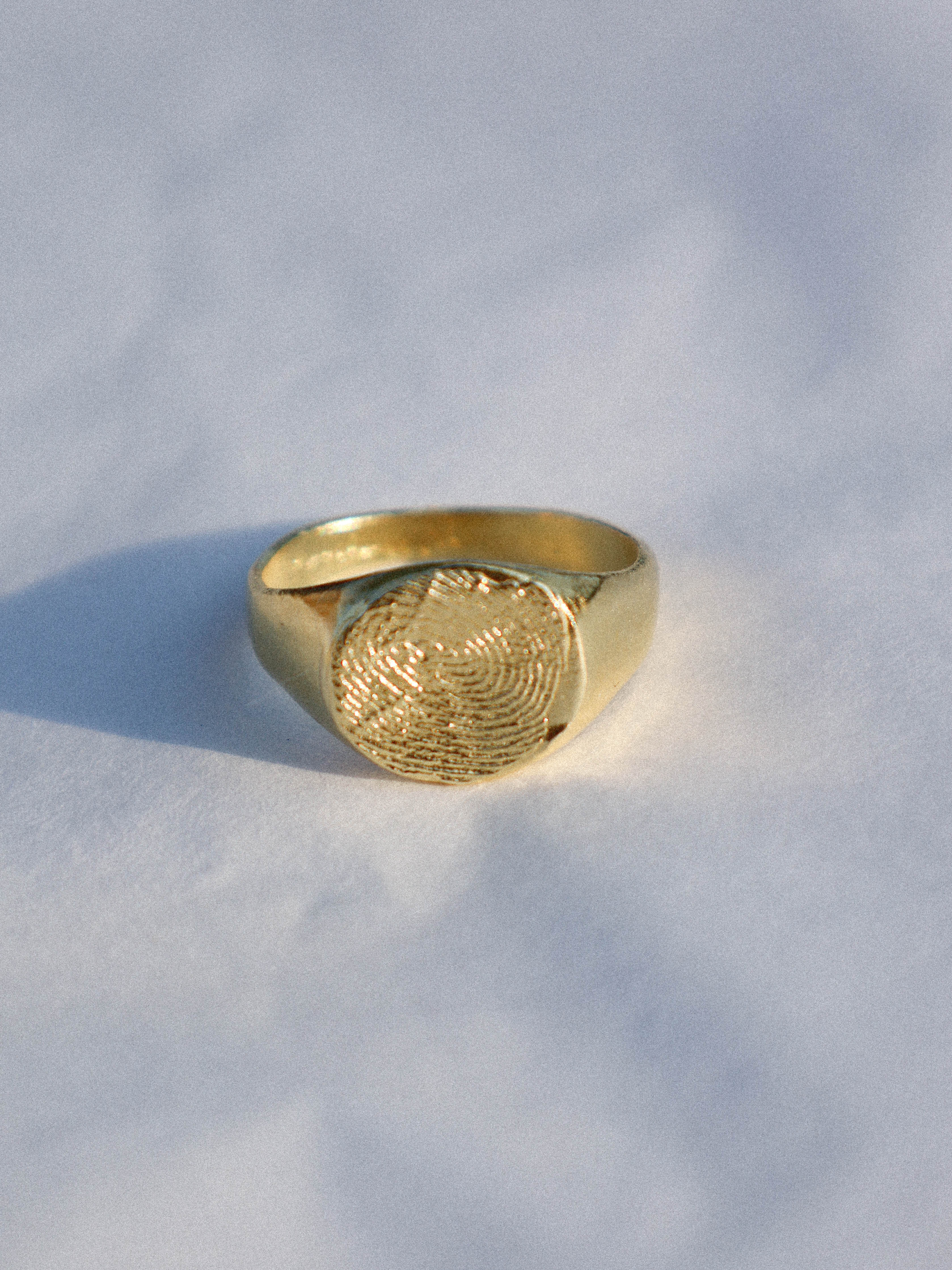 Fingerprint Signet Ring 14K Gold