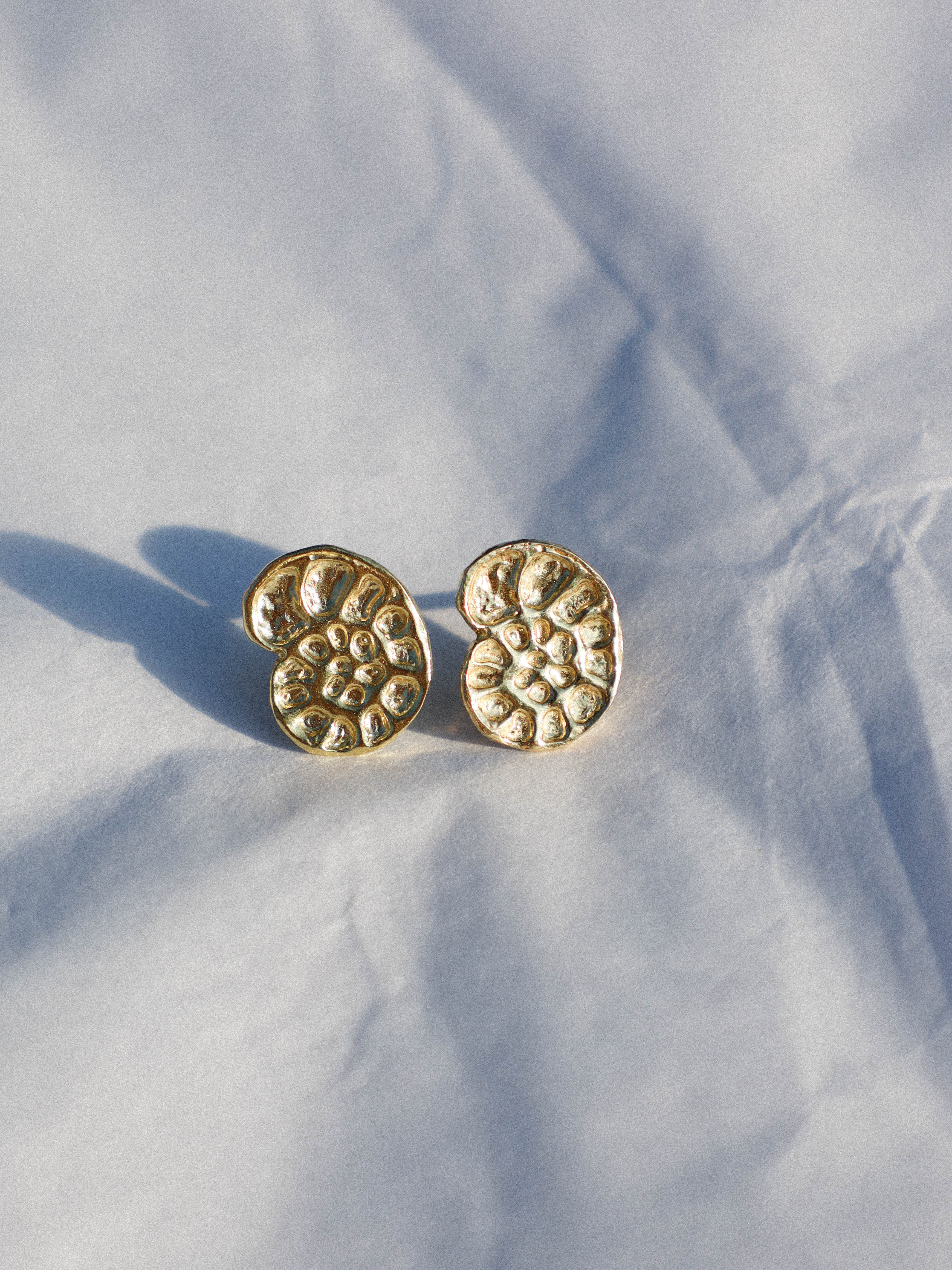 Fossil Studs Gold