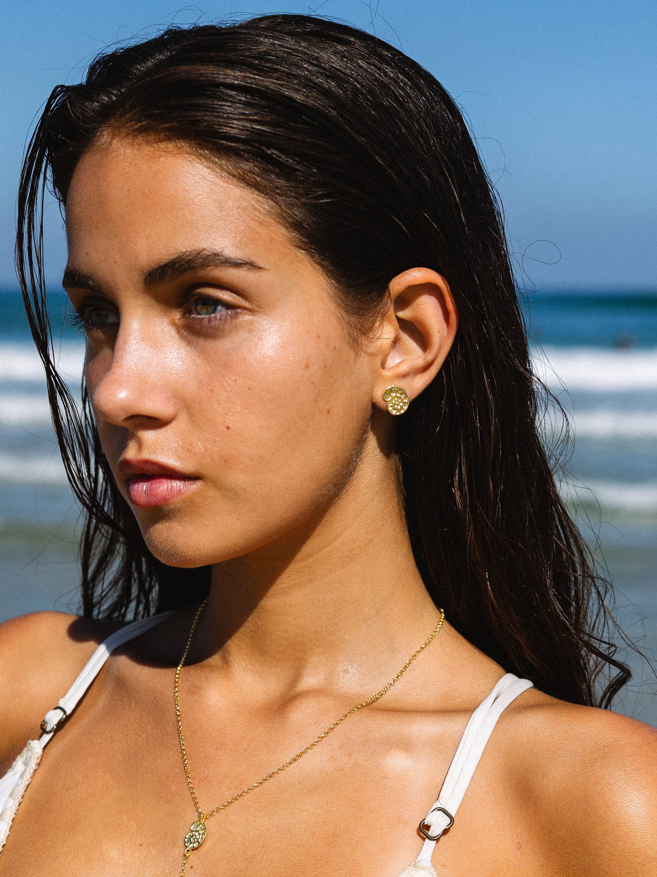 Fossil Studs Gold