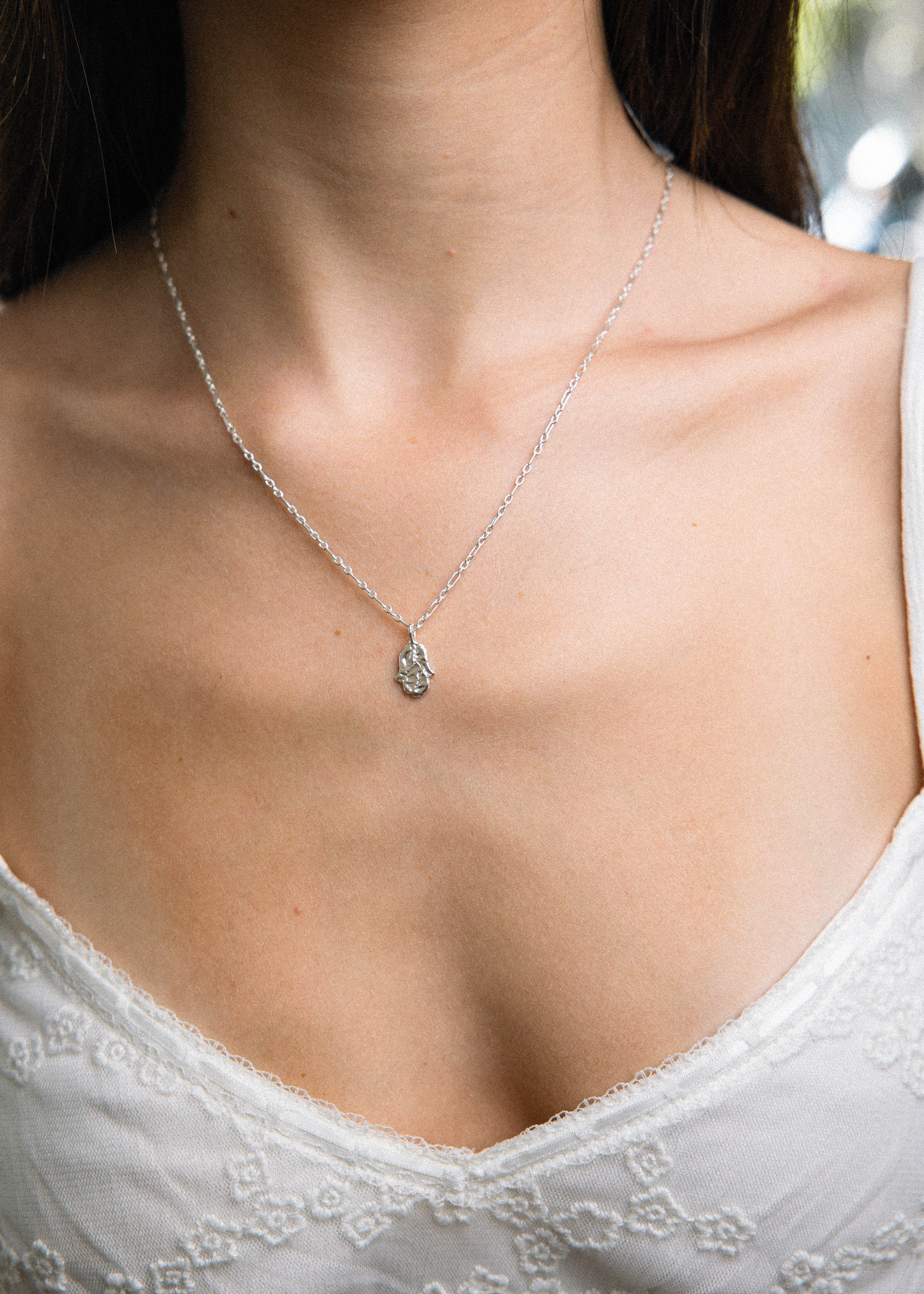 Hamsa Necklace Silver