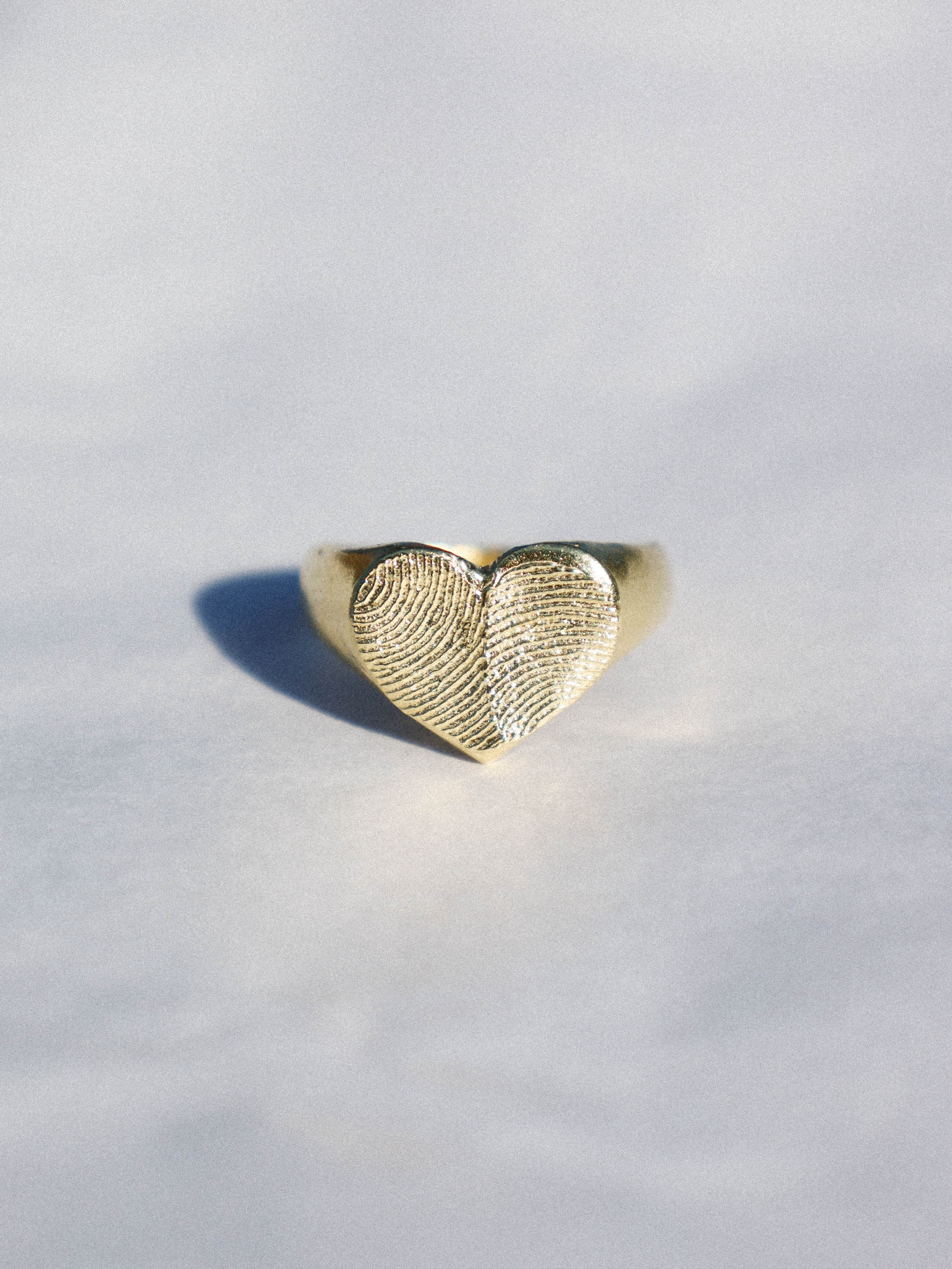 Fingerprint Heart Ring 14K Gold