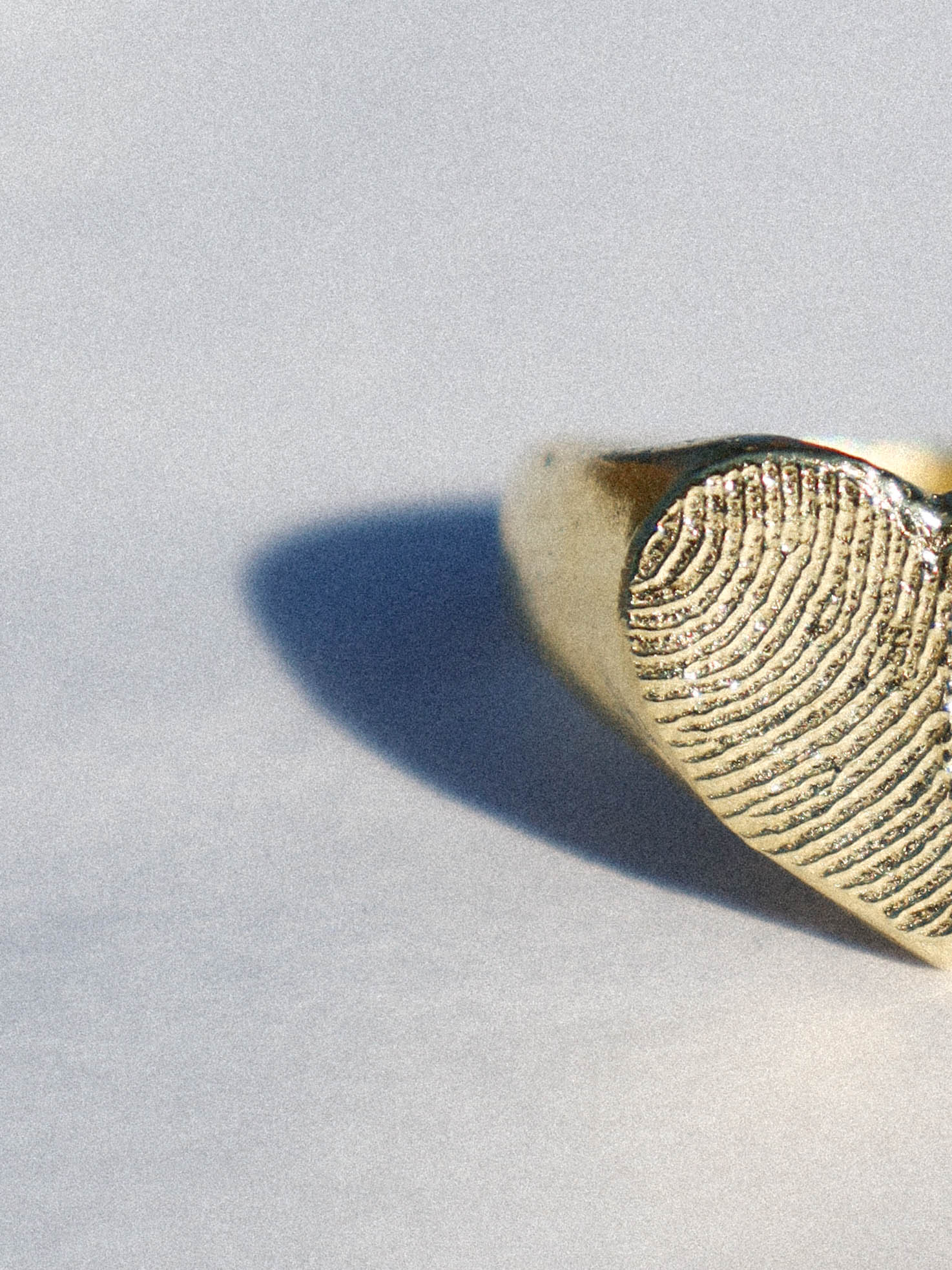 Fingerprint Heart Ring 14K Gold